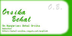 orsika behal business card